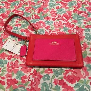 Red and Pink Coach Wristlet